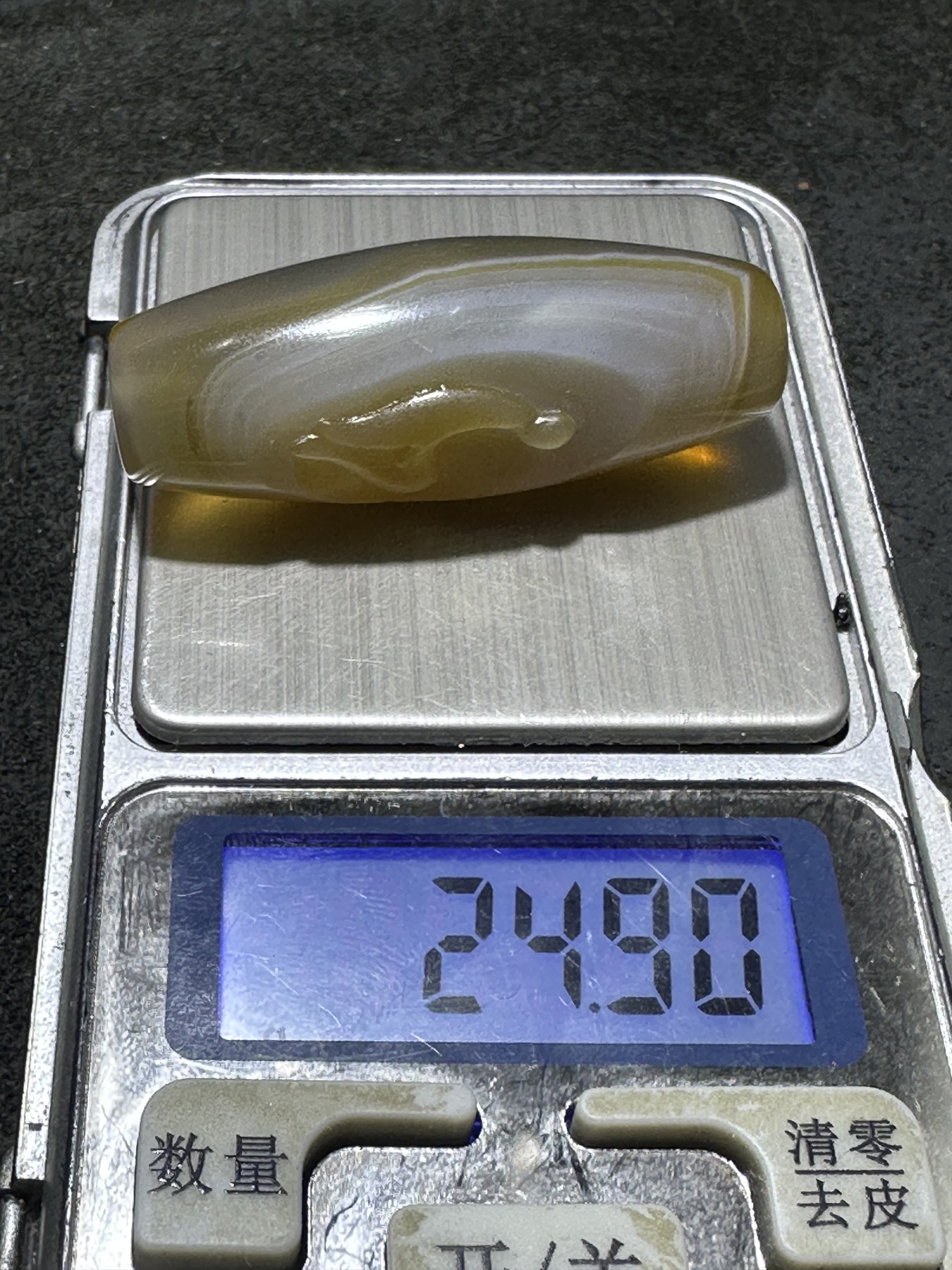 精美亚光高玉化巴西玛瑙手工雕刻参禅悟道大桶珠一个！