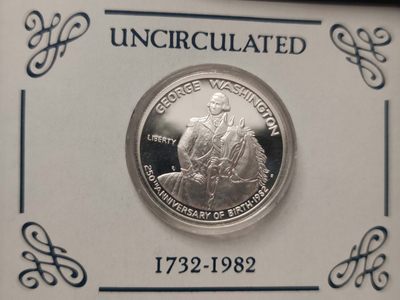 燕姐第52场拍卖 1982年美国华盛顿诞辰250周年纪念银币二枚（上场被鸽子）