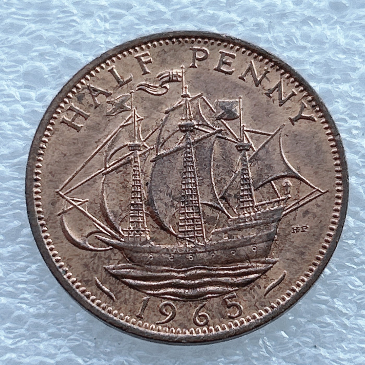 全场一元起拍 世界钱币散币场 第11期 英国半便士 1965年 伊丽莎白二世女王铜币