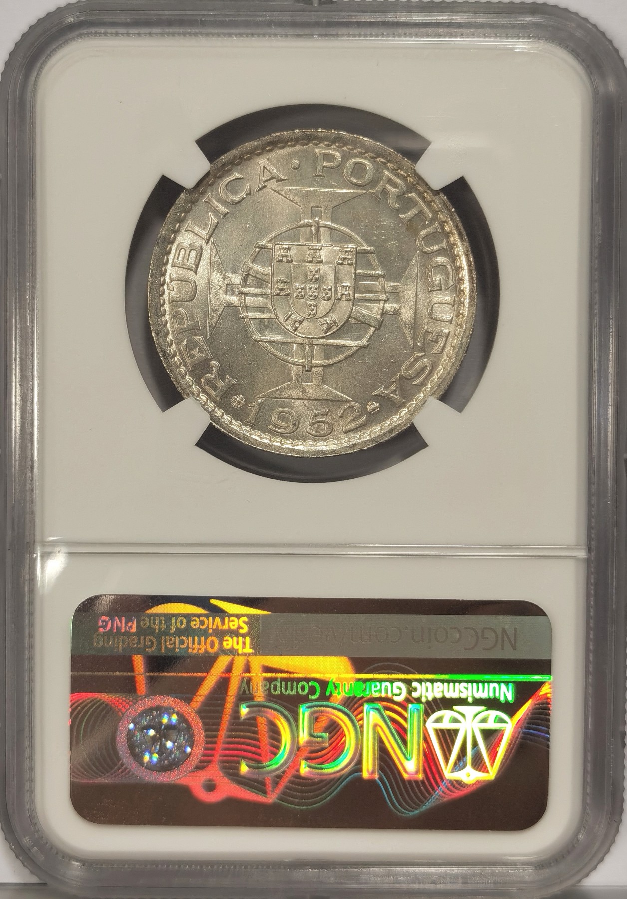 博洋堂世界钱币拍卖第036期（全场包邮） NGC MS64 澳门1952年伍圆银币