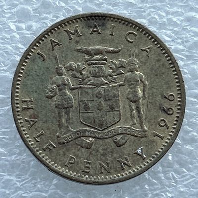 全场一元起拍 世界钱币散币场 第11期 英属牙买加 半便士硬币 1966年英国女王版 伊丽莎白
