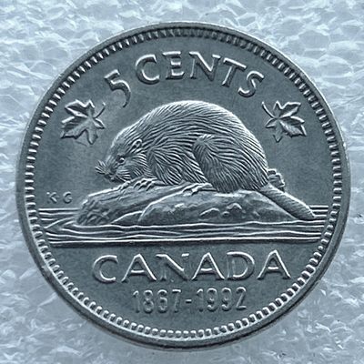 全场一元起拍 世界钱币散币场 第11期 加拿大 伊丽莎白二世高冠版 海狸5分镍币