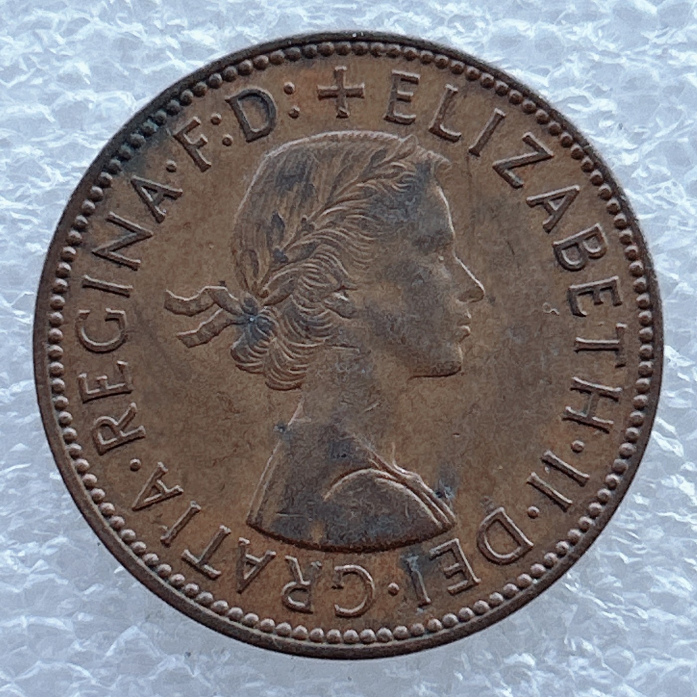 全场一元起拍 世界钱币散币场 第11期 英国半便士 1965年 伊丽莎白二世女王铜币