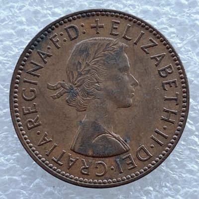 全场一元起拍 世界钱币散币场 第11期 英国半便士 1965年 伊丽莎白二世女王铜币