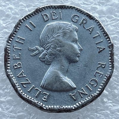 全场一元起拍 世界钱币散币场 第11期 加拿大1953年女王登基首年5分硬币