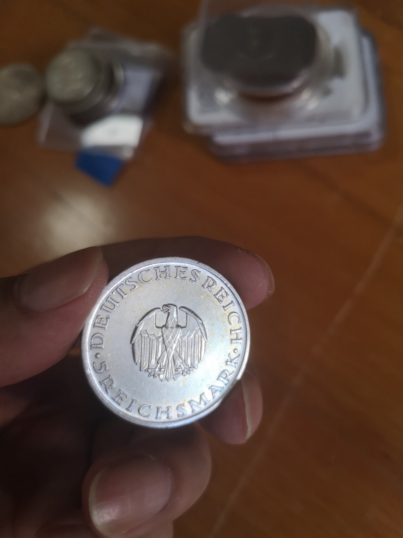 长老汇第24场老银币拍卖 1929A德国魏玛时期莱辛5马克大银币，好品