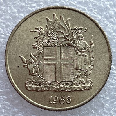 全场一元起拍 世界钱币散币场 第11期 冰岛1966年2克朗铜币