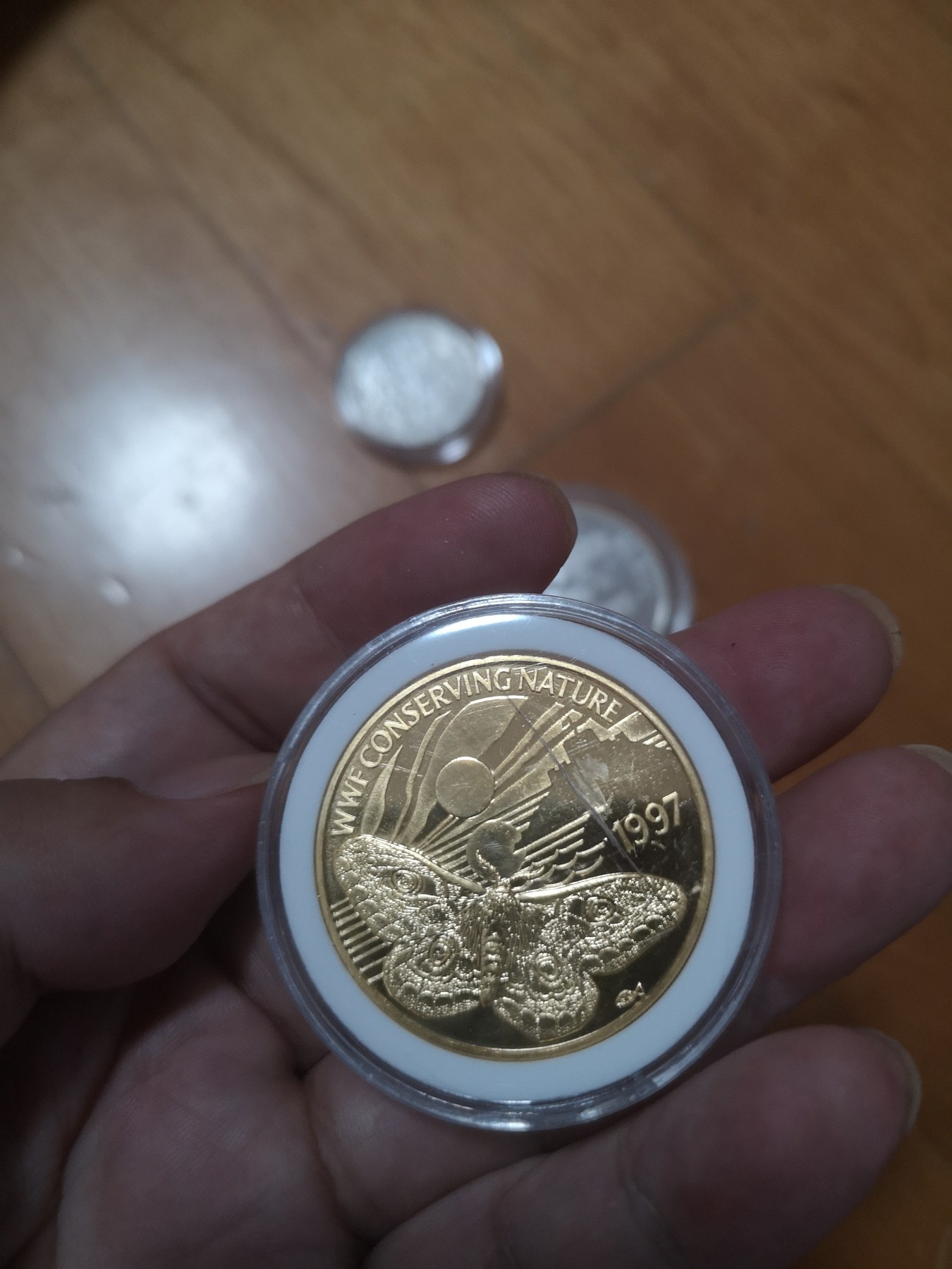 长老汇第24场老银币拍卖 1997根西WWF保护自然环境5英镑镀金银币