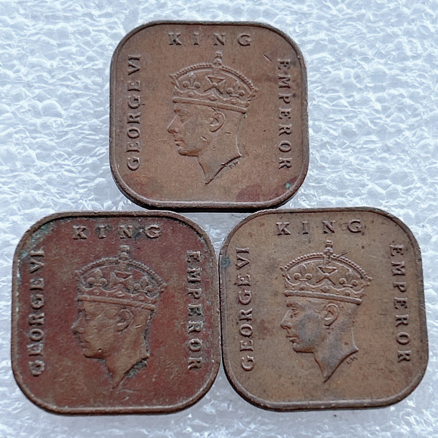 全场一元起拍 世界钱币散币场 第11期 1943年 英属马来亚 乔六1分 海峡异形方币