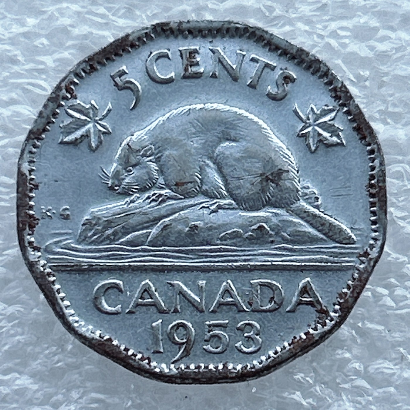 全场一元起拍 世界钱币散币场 第11期 加拿大1953年女王登基首年5分硬币