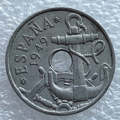 全场一元起拍 世界钱币散币场 第11期 西班牙1949年50分镍币 箭头朝上