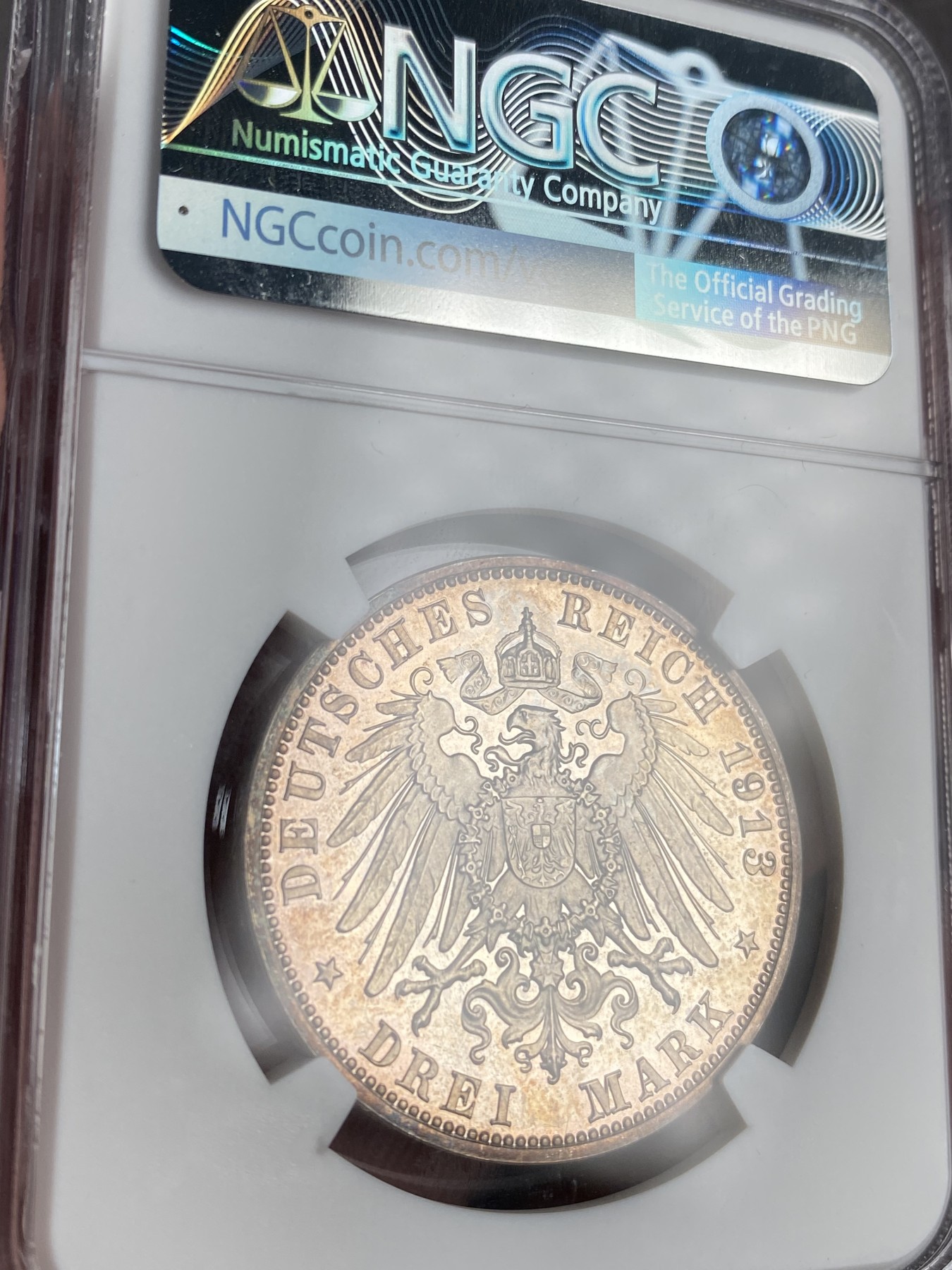 万国钱币拍卖第013期（视频直播专场） NGC PF62 1913年德国莱比锡战胜拿破仑100周年纪念3马克 精致欧洲金彩