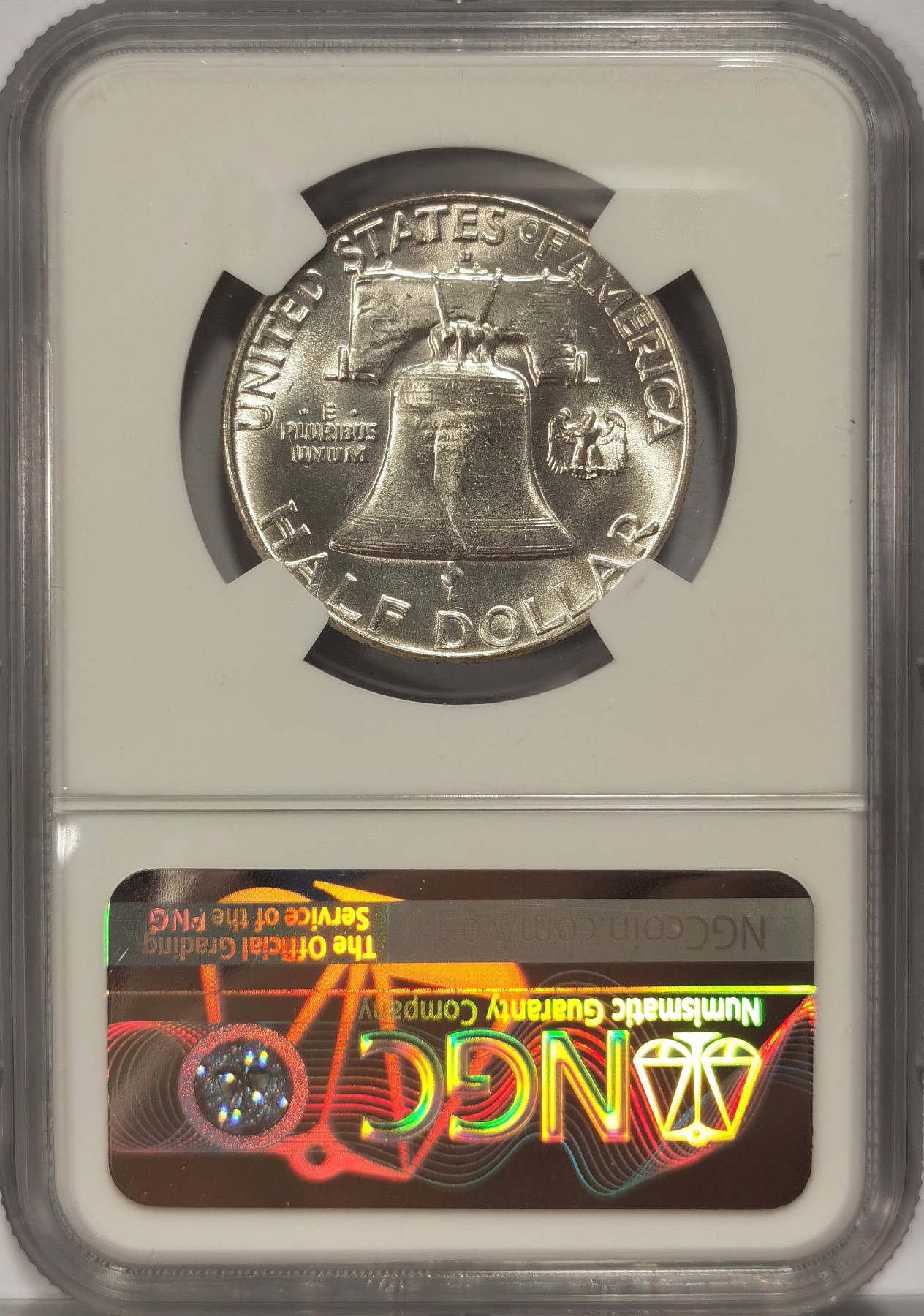 博洋堂世界钱币拍卖第036期（全场包邮） NGC MS64 美国富兰克林1962年D版 半美元50美分银币 满银光好品