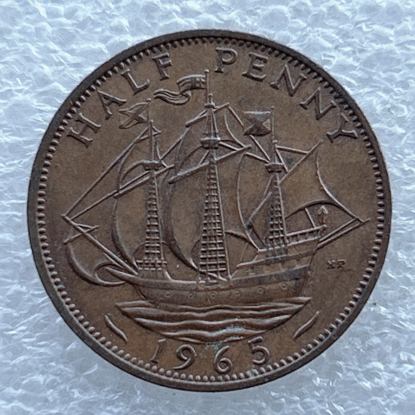 全场一元起拍 世界钱币散币场 第11期 英国半便士 1965年 伊丽莎白二世女王铜币