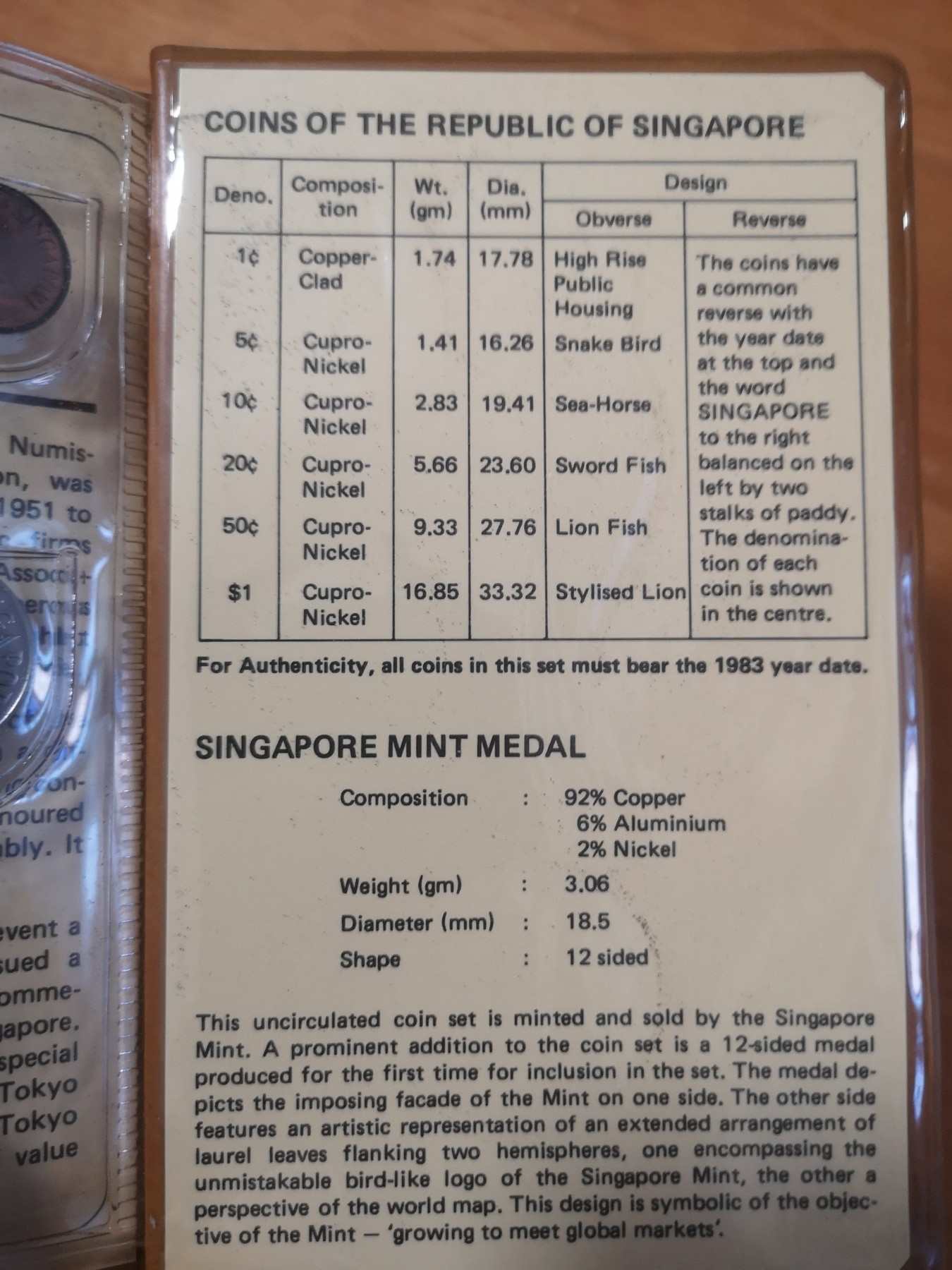 长老汇第24场老银币拍卖 1983新加坡年度套币7枚