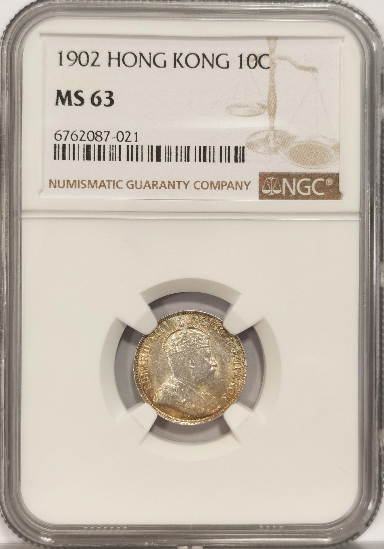 博洋堂世界钱币拍卖第036期（全场包邮） NGC MS63 1902爱七香港一毫银币