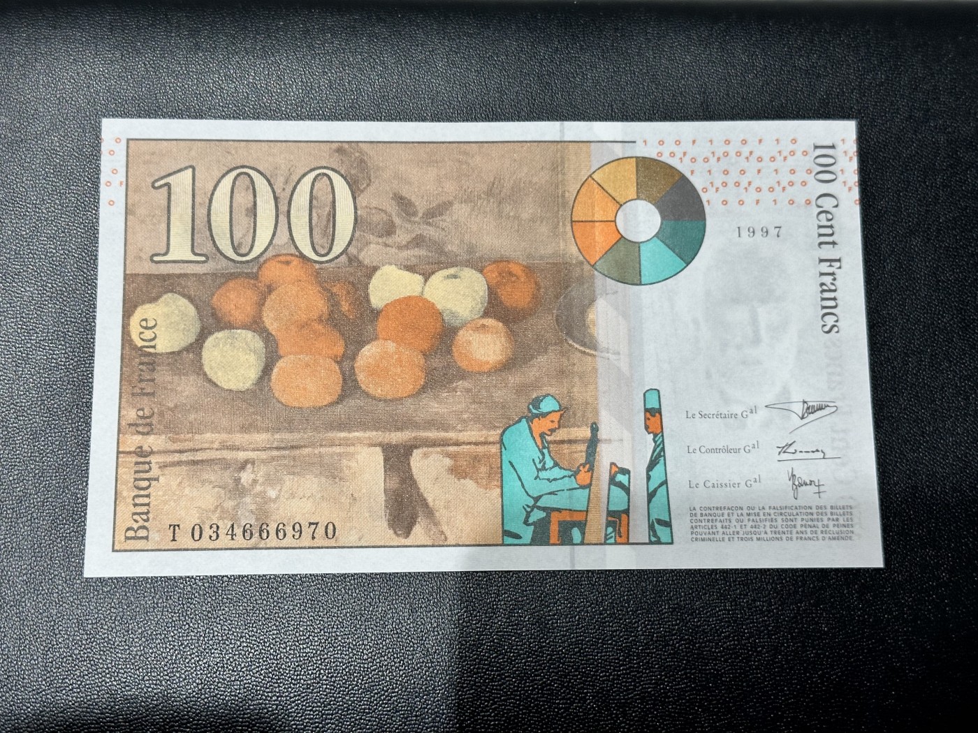 《外钞收藏家》第二百八十八期（连拍第一场） 1997年法国末版100法郎 全新UNC