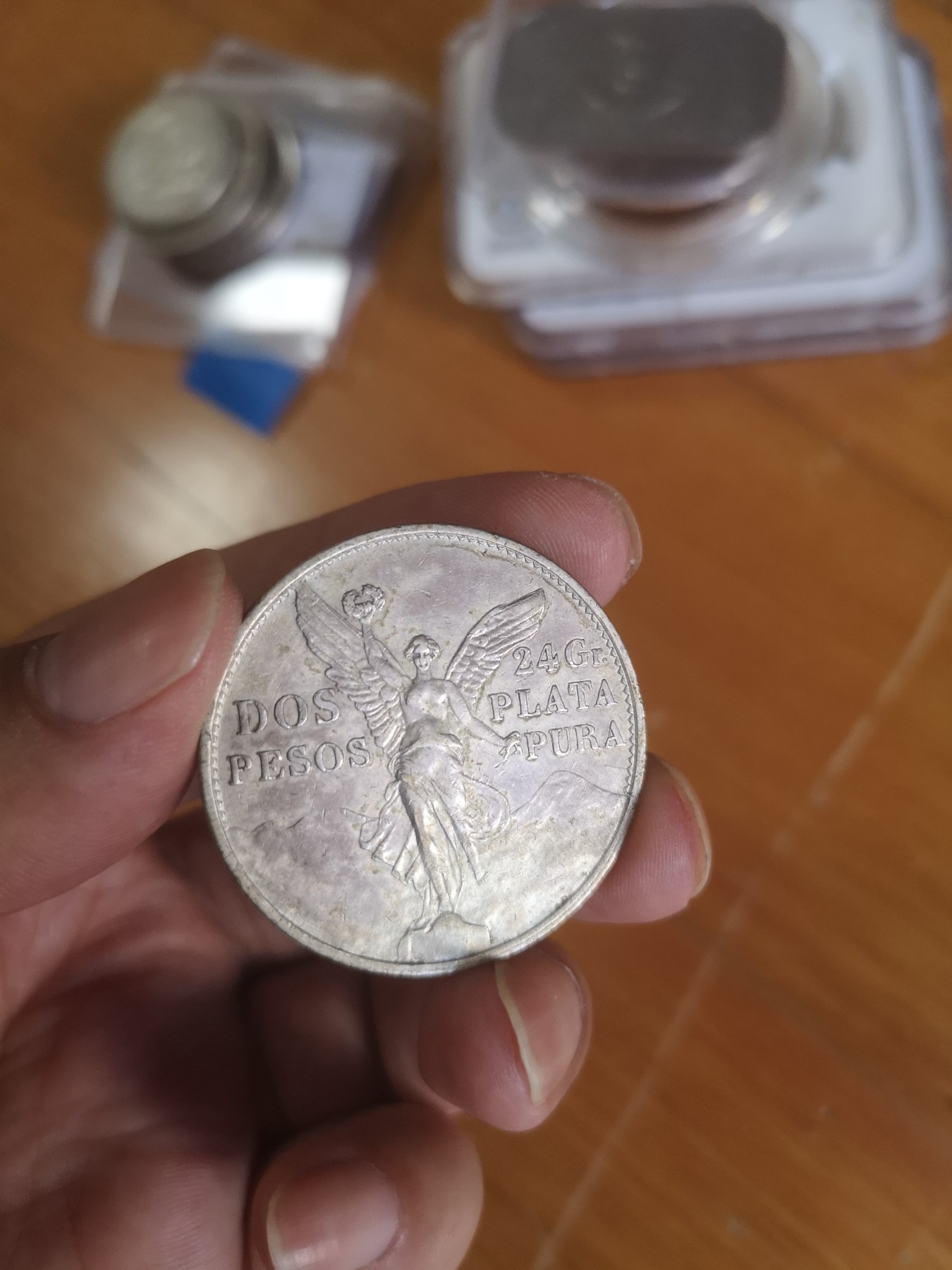 长老汇第24场老银币拍卖 1921墨西哥独立百年胜利女神2比索大银币，稀见！克书MS63分675美金