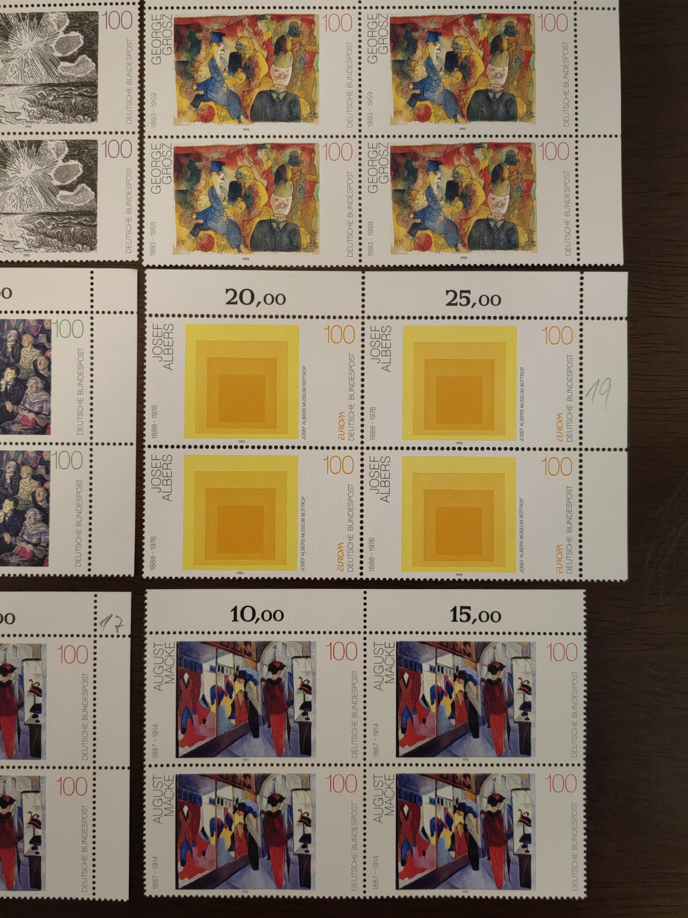 中外邮票+明信片+书籍专场 德国四连体邮票（油画篇）全新