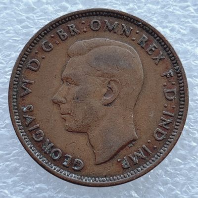 全场一元起拍 世界钱币散币场 第11期 1943年英国半便士 乔治六世 1/2便士