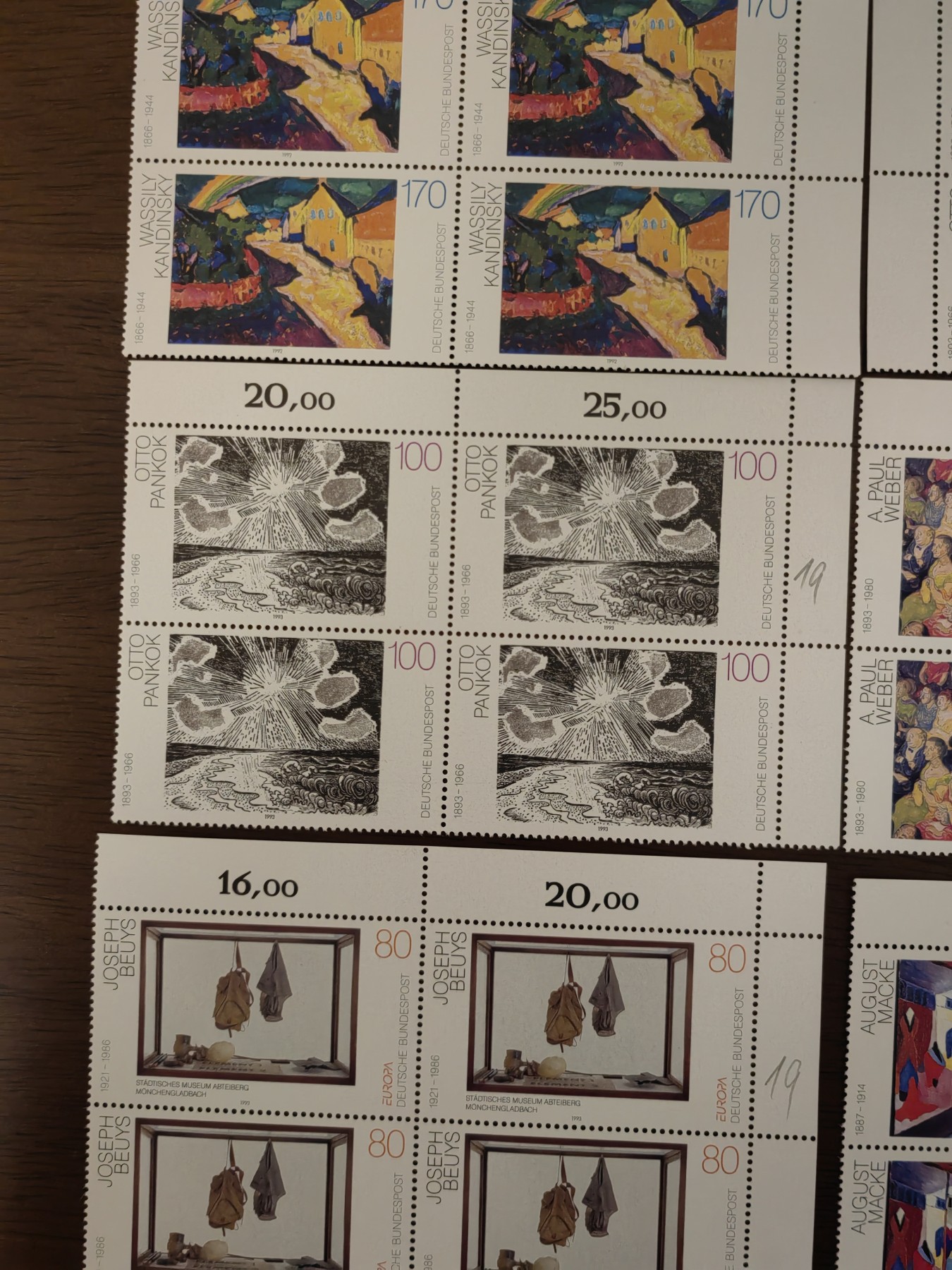 中外邮票+明信片+书籍专场 德国四连体邮票（油画篇）全新