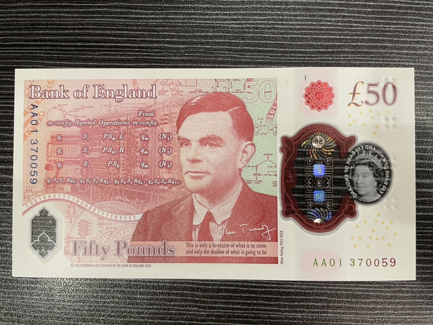 【浩洋钞市】纸钞拍卖第六期—周日下午三点 全新英国50镑塑料钞首发冠A01（窗口极轻微刮痕）