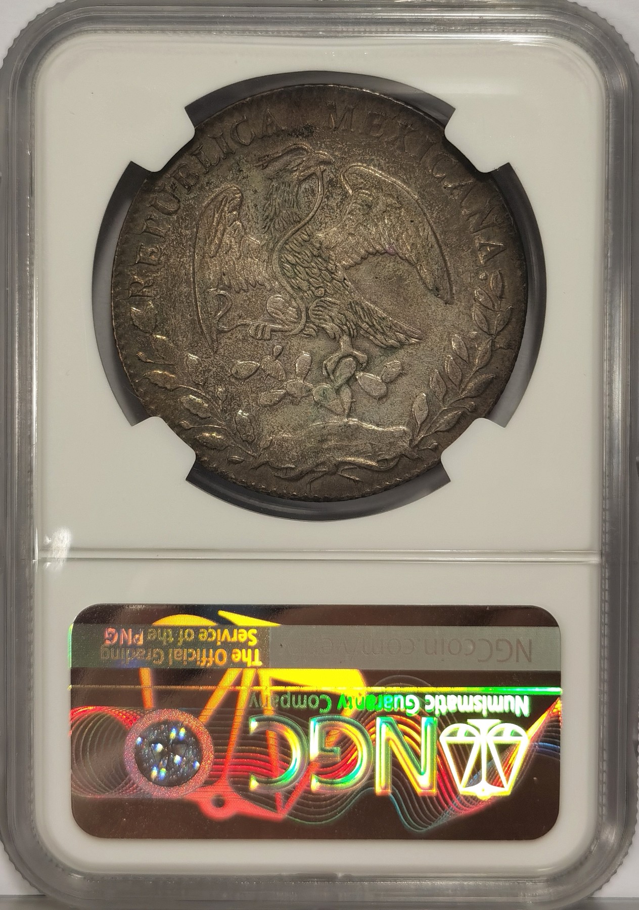 博洋堂世界钱币拍卖第036期（全场包邮） NGC MS62 墨西哥1878年GO SM版花边鹰洋，原味包浆