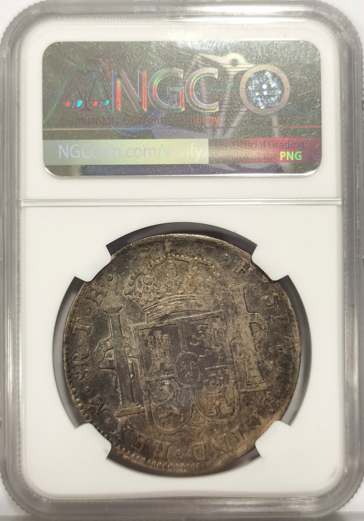 博洋堂世界钱币拍卖第036期（全场包邮） NGC Fine 西属墨西哥1804年MO TH卡四双柱银币