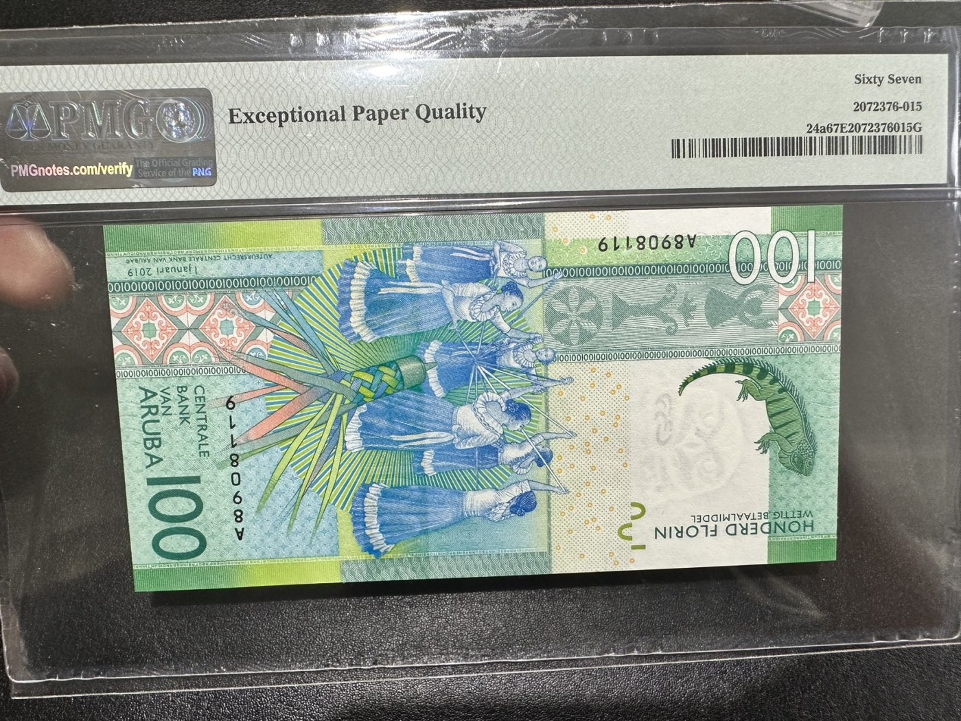 《外钞收藏家》第二百八十八期（连拍第一场） 2019年阿鲁巴100福林 A冠 PMG67 无47靓号