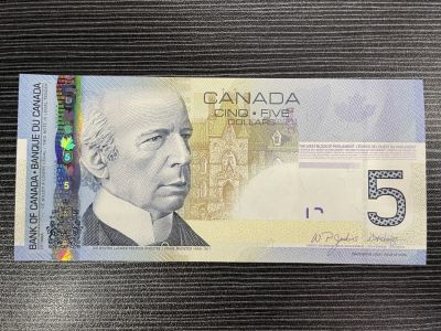 【浩洋钞市】纸钞拍卖第六期—周日下午三点 - 全新加拿大5元全息版 AOF首发冠