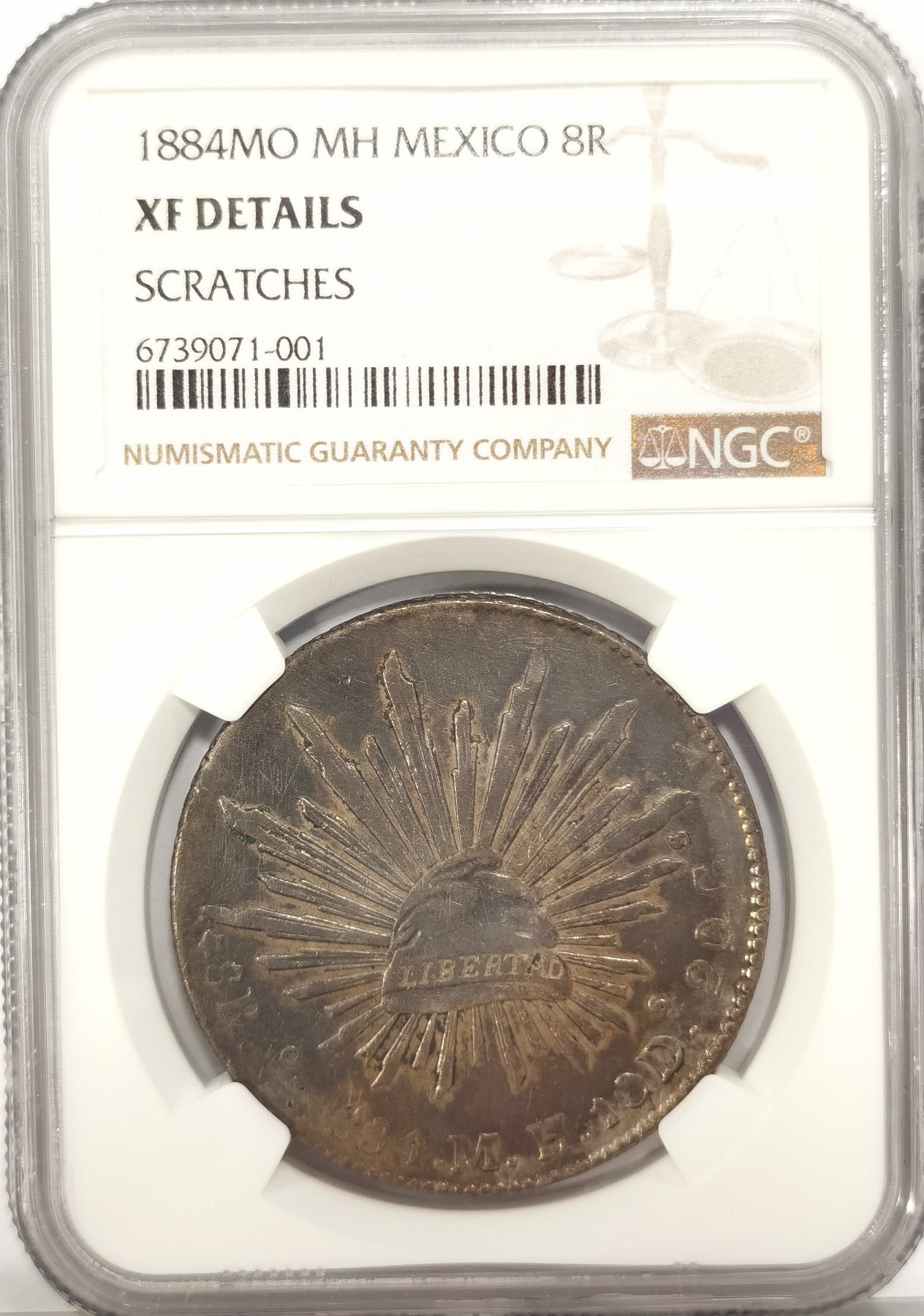 博洋堂世界钱币拍卖第036期（全场包邮） NGC XF 墨西哥1884年MO MH版花边鹰洋