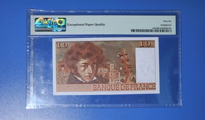 港、澳、台、中外钞、流水签、机签、箱包单、靓号专场第20期 - 法国1976年10法郎   豹子号 F300 491888 PMG66 一张/如图