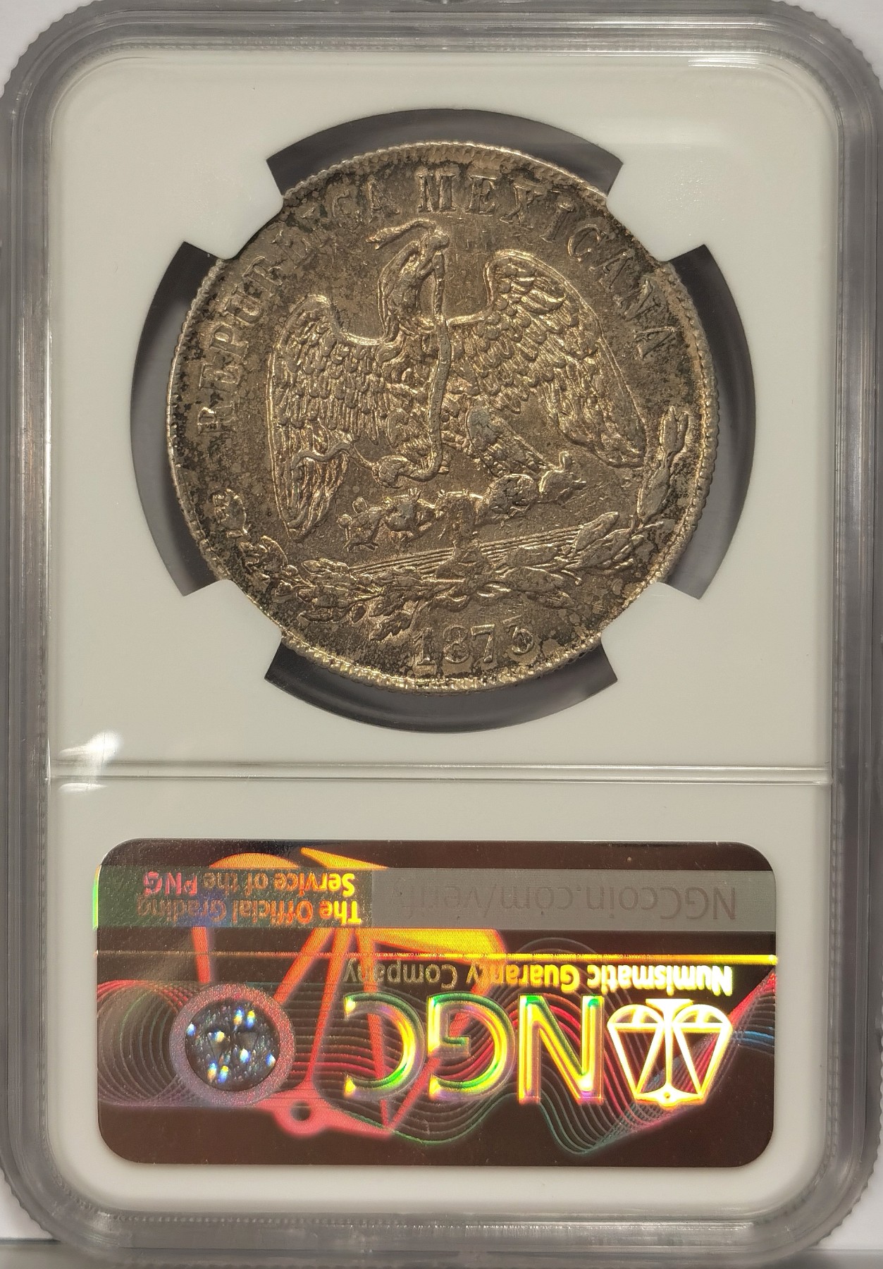 博洋堂世界钱币拍卖第036期（全场包邮） NGC AU 墨西哥1873年GO S版天平鹰洋，包浆漂亮