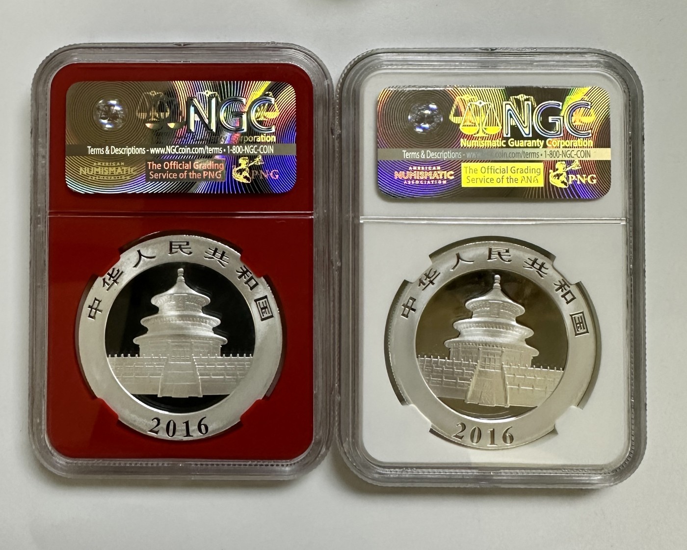 【金钰满堂钱币】拍卖第九期 福利多多 大家多多捧场 2016年熊猫30克银币NGC70*2