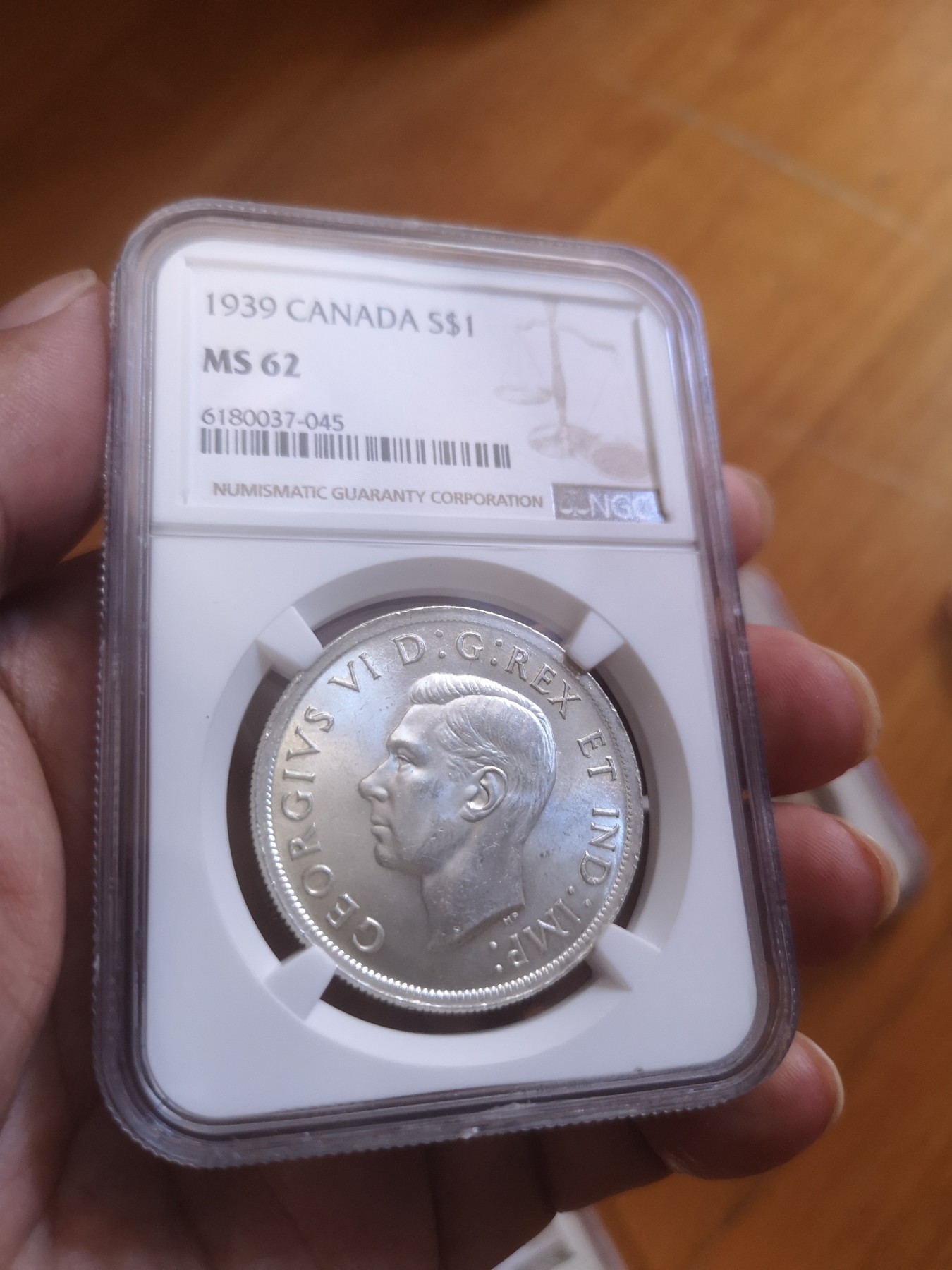 长老汇第25场老银币拍卖 1939加拿大乔治六世皇家访问1加元银币，NGC MS62