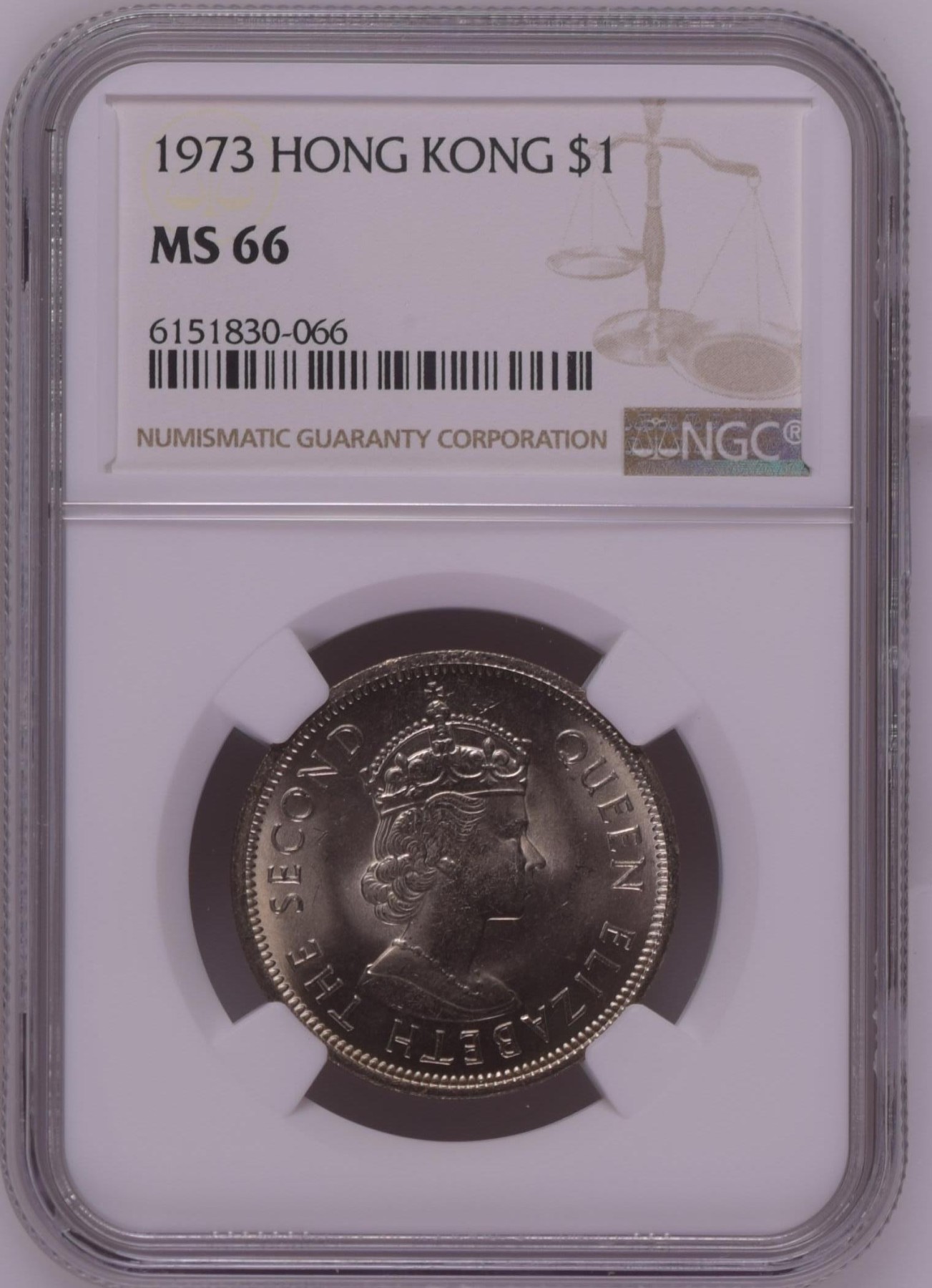 收藏联盟Quantum Auction 第277期拍卖  1973 HONG KONG    $1 NGC MS66 稀少亚军分