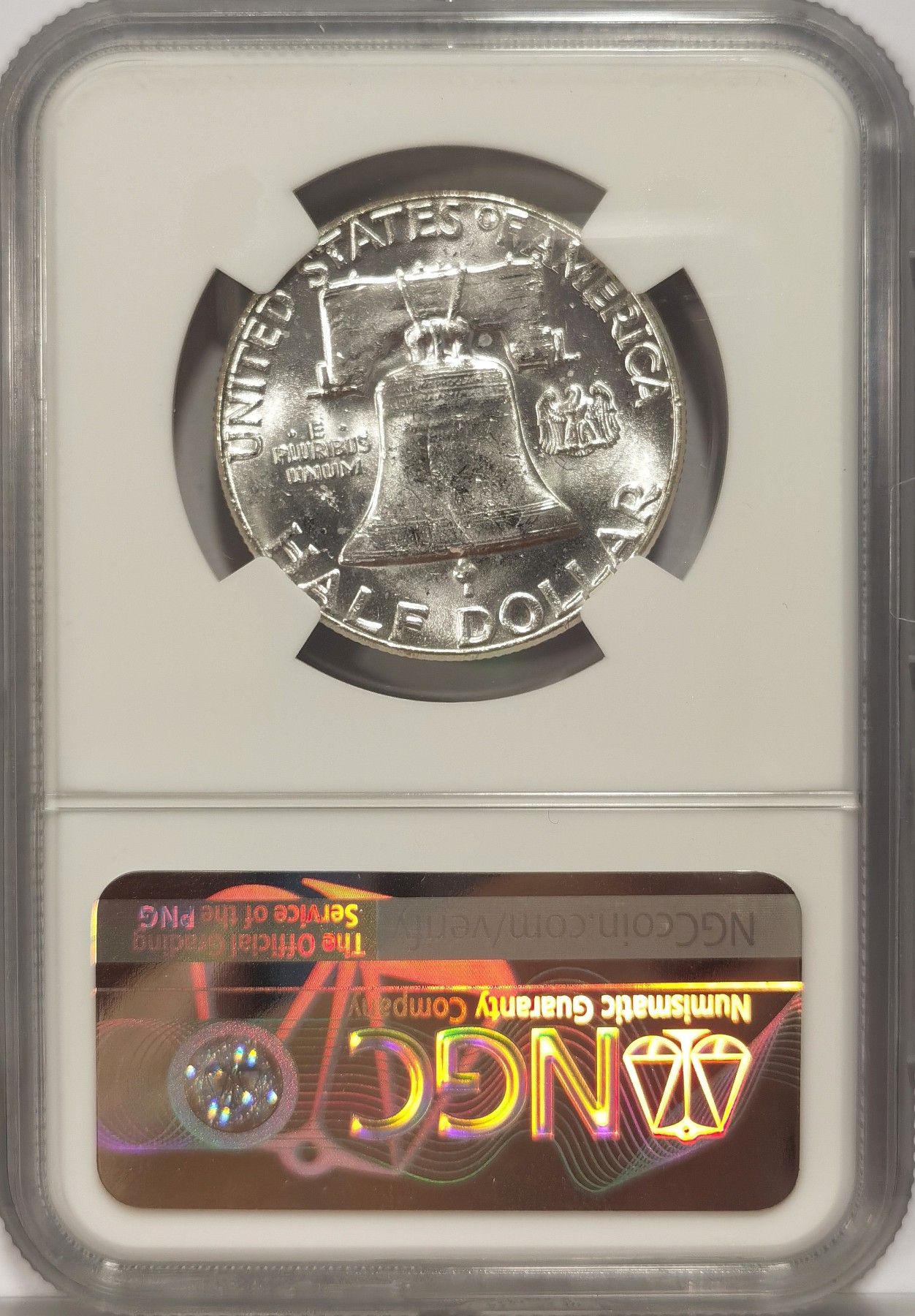 博洋堂世界钱币拍卖第037期（全场包邮） NGC MS64 美国富兰克林1963年 半美元50美分银币 满银光好品