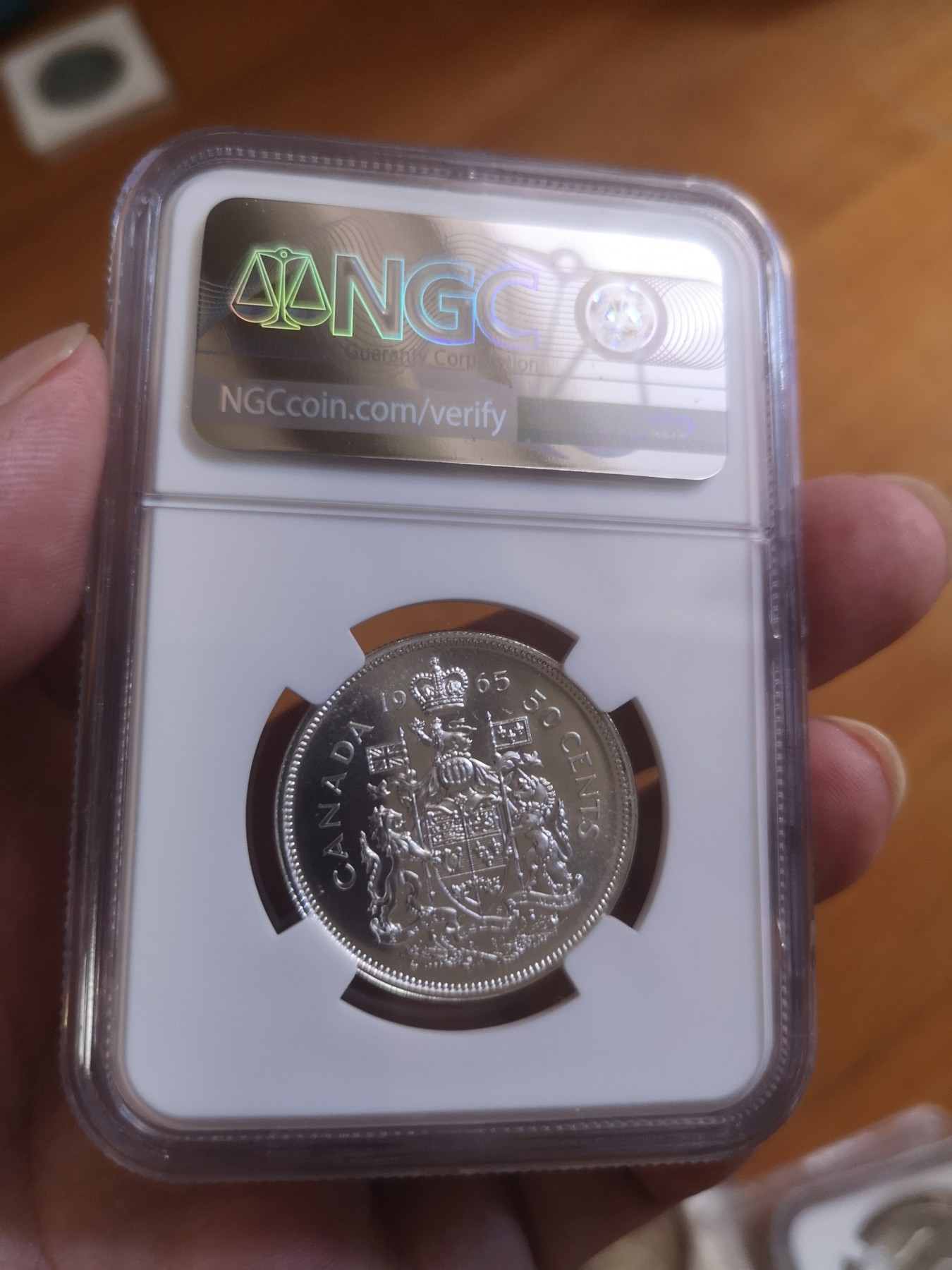 长老汇第25场老银币拍卖 1965加拿大伊丽莎白二世50分类精制银币，NGC PL65