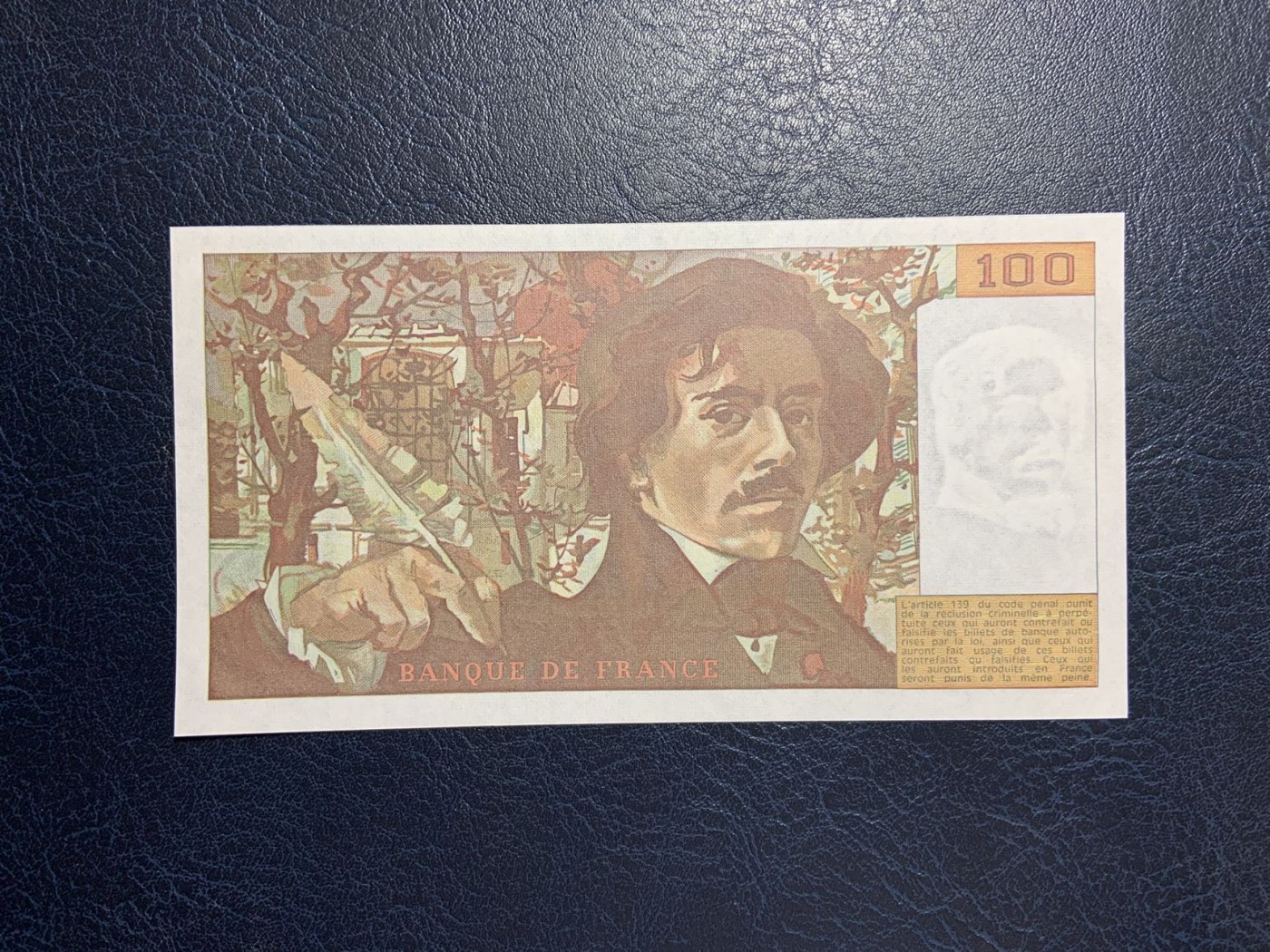 收藏联盟Quantum Auction 第277期拍卖  法国1981年100法郎 品相UNC 早期年份 票面轻微压痕 名画《自由引导人民》
