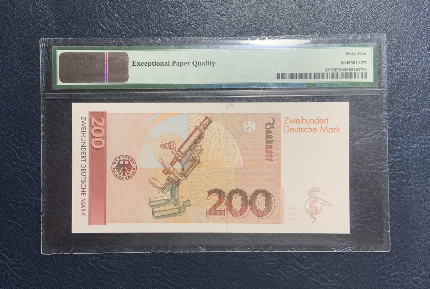 收藏联盟Quantum Auction 第277期拍卖  德国联邦1989年200马克补号 PMG65 梅毒特效药666发现者 诺贝尔医学奖得主 保罗.艾尔利希