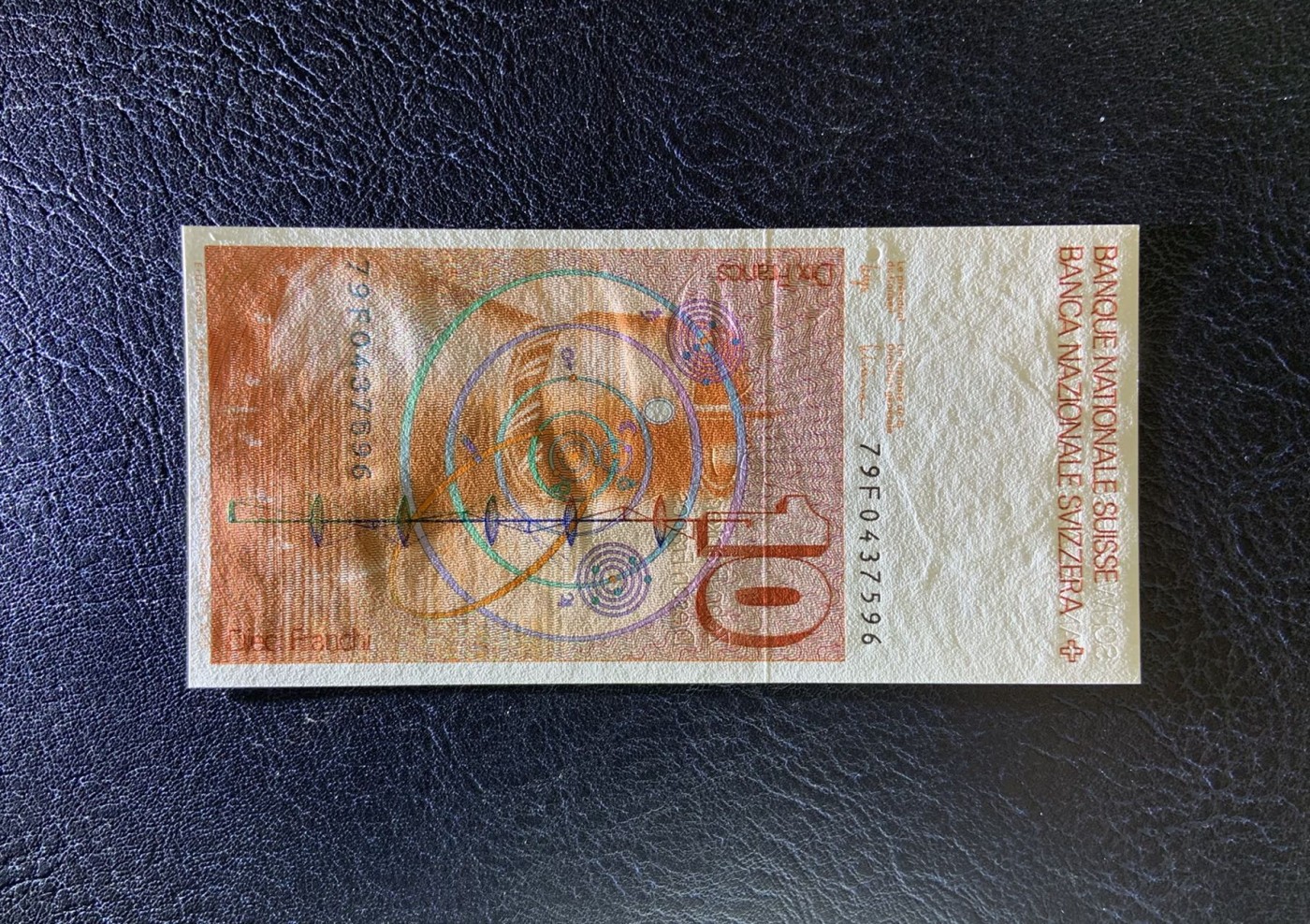 收藏联盟Quantum Auction 第277期拍卖  瑞士联邦1979年10法郎 品相全新UNC 首发年份 数学家 欧乐