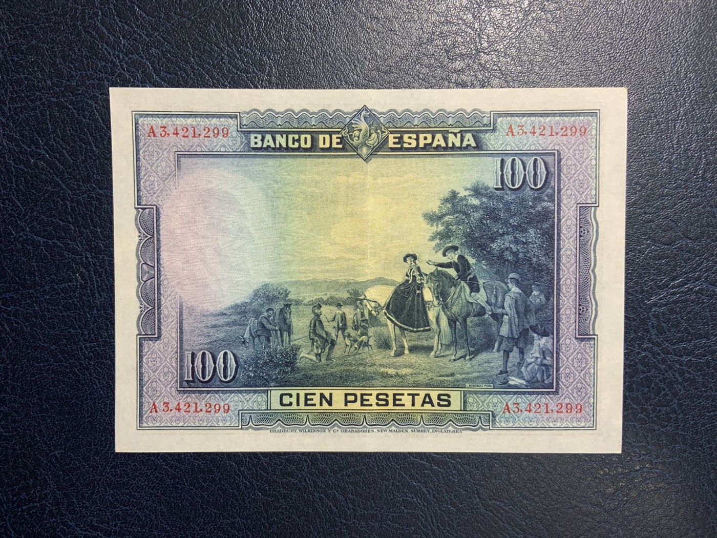 收藏联盟Quantum Auction 第277期拍卖  西班牙1928年100比塞塔 品相AU A冠 塞万提斯