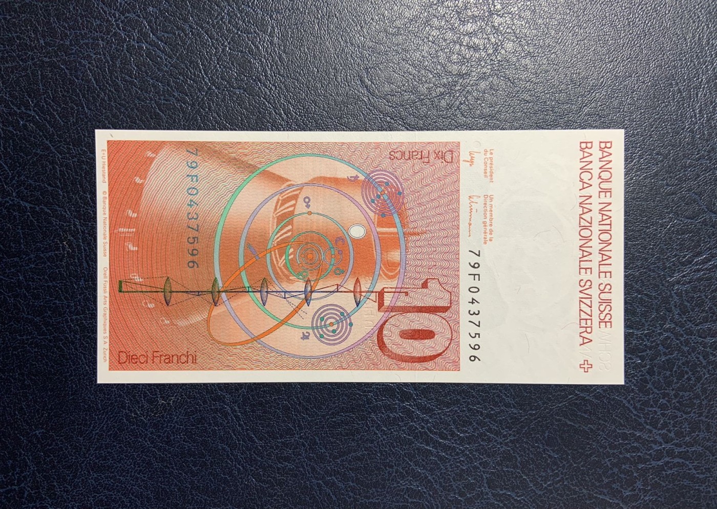 收藏联盟Quantum Auction 第277期拍卖  瑞士联邦1979年10法郎 品相全新UNC 首发年份 数学家 欧乐