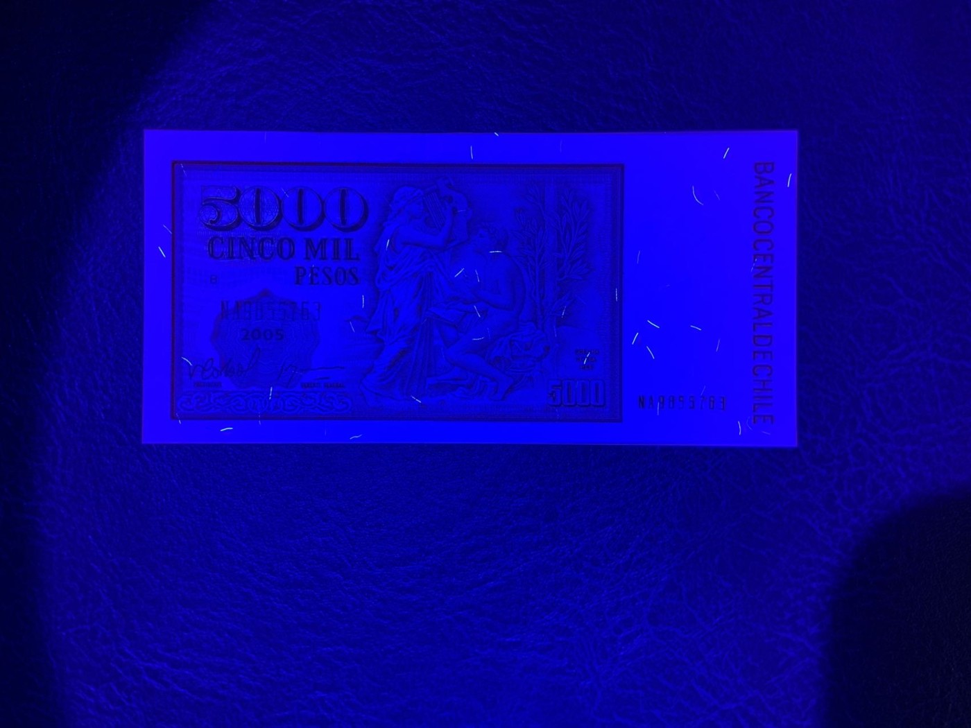 收藏联盟Quantum Auction 第277期拍卖  智利2005年5000比索 品相全新UNC 号码无4 美洲首位诺贝尔文学奖女得主 加布里尔.米斯特拉尔