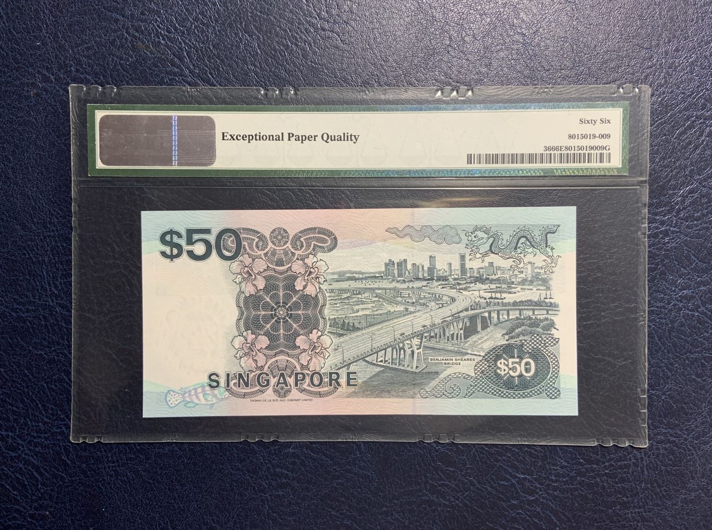 收藏联盟Quantum Auction 第277期拍卖  新加坡1997年50元 PMG66  大象号88888 几乎全同号 圆圆靓号