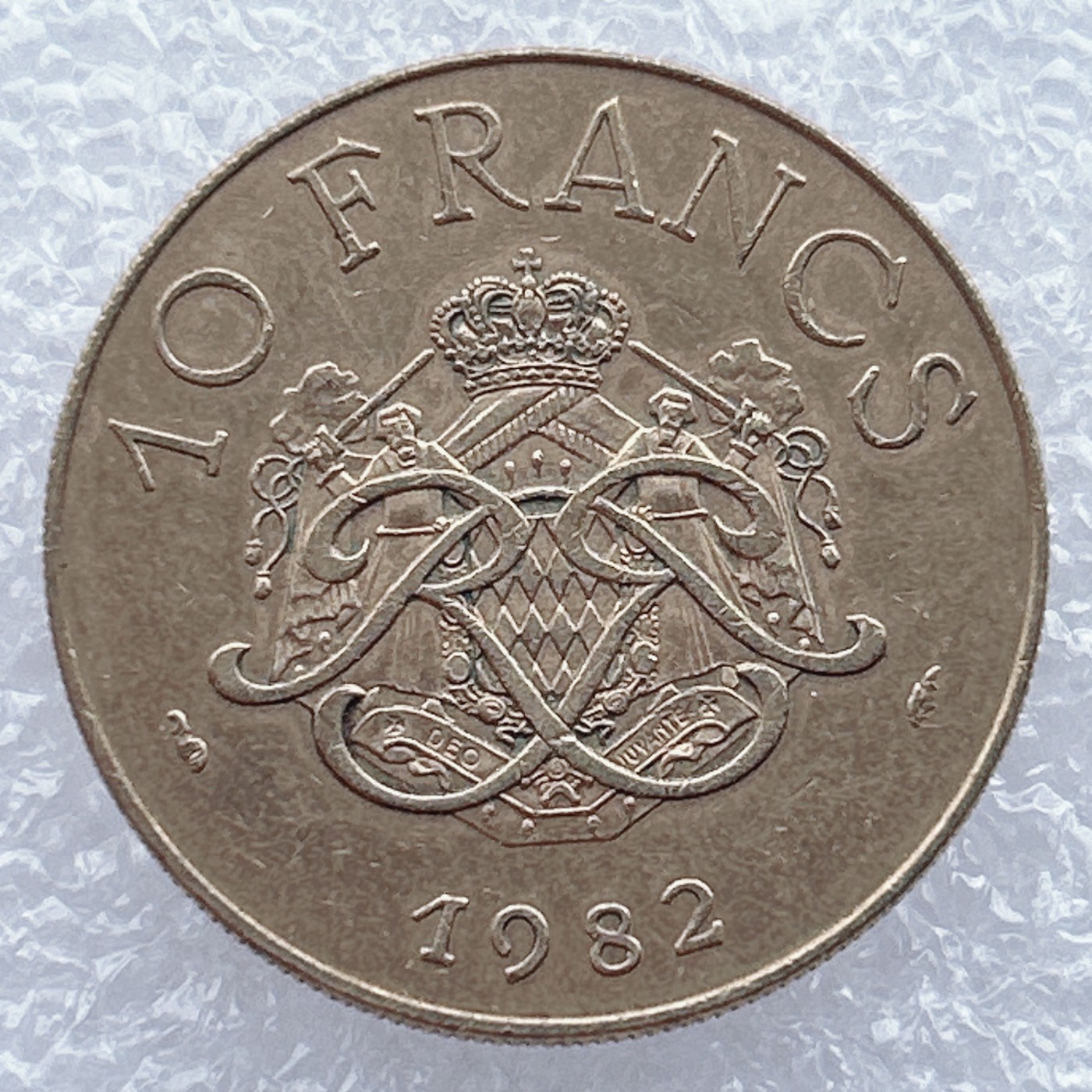 全场一元起拍 世界钱币散币场 第12期 摩纳哥硬币1982年10法郎