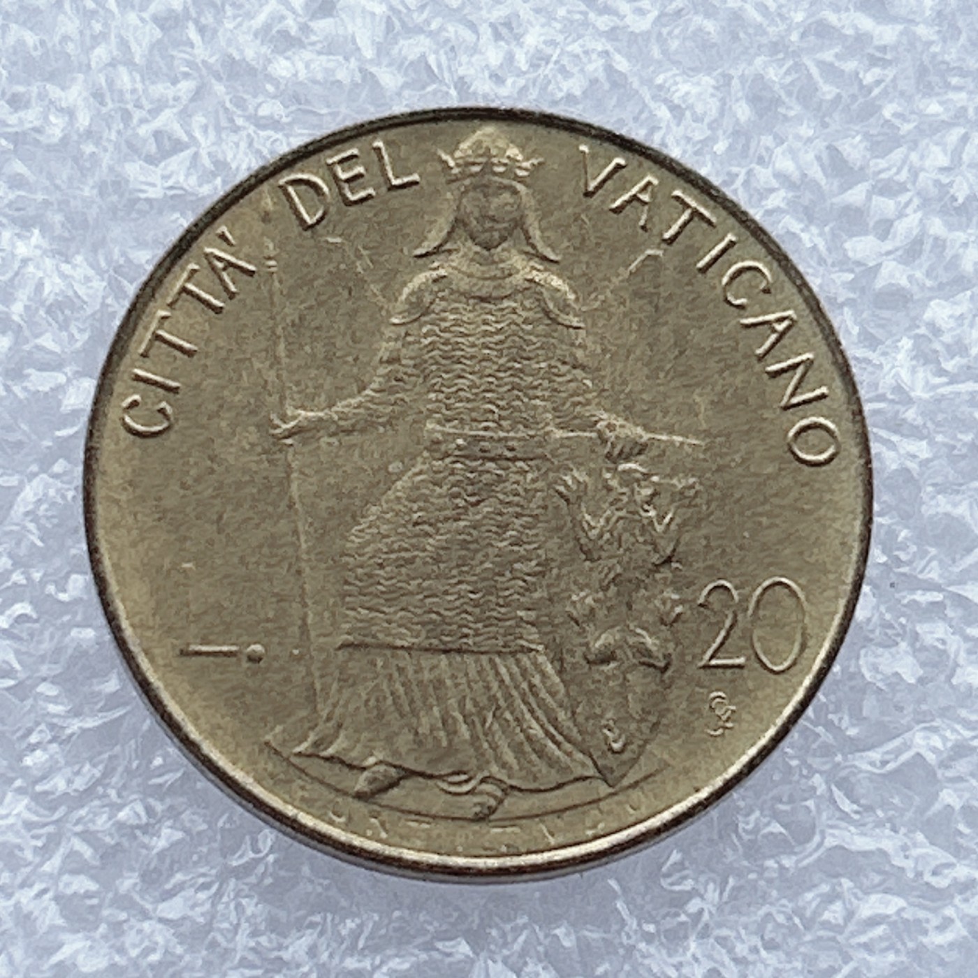 全场一元起拍 世界钱币散币场 第12期 1980年梵蒂冈教皇约翰保罗二世20里拉铝青铜币