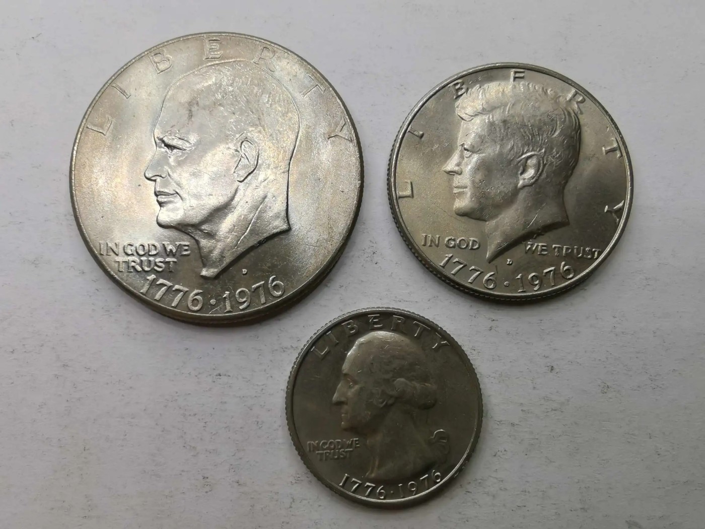 美国1976年200周年纪念25分40分1元3个一套