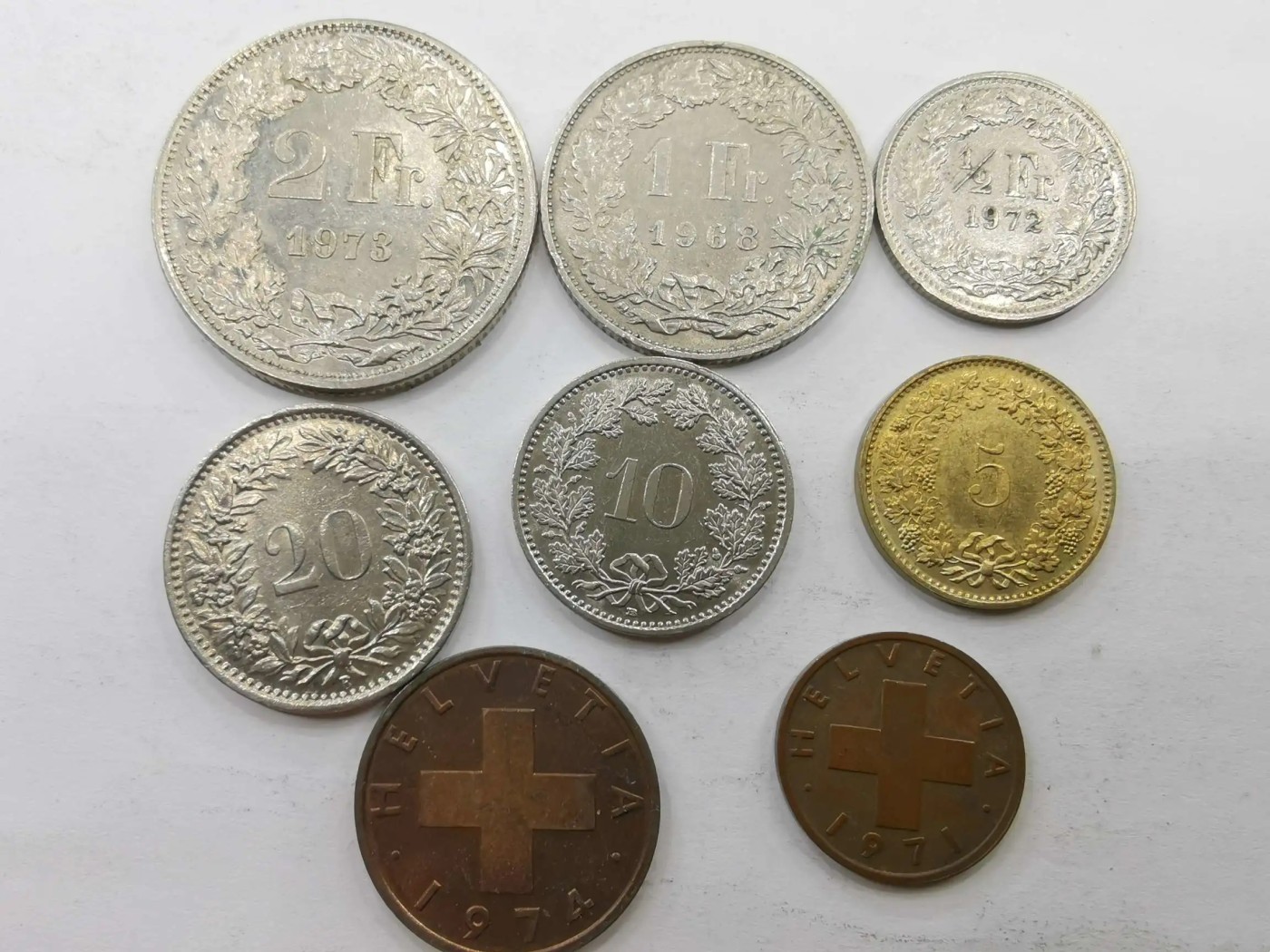 瑞士早期硬币8枚套流通好品