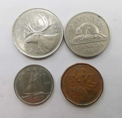 加拿大早期硬币流通品4枚套 - 加拿大早期硬币流通品4枚套